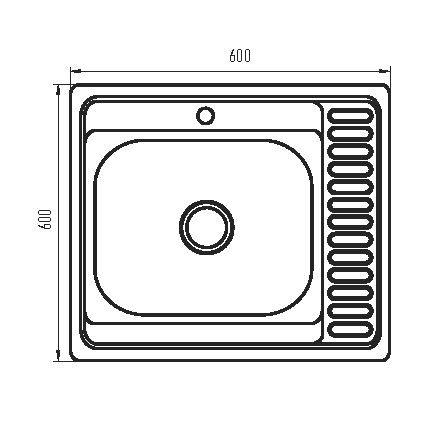 Мийка кухонна Zerix Z6060L-08-180E (Satin) (ZS0586)