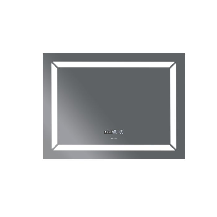 Дзеркало Mixxus LIGHT MR01-80x60 з Led Touch, Anti-fog, димером, регулятором яскравості, годинником (MI5998)