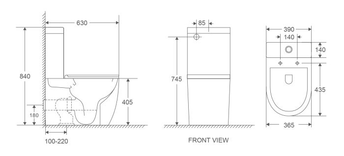 Унітаз-компакт Mixxus Premium Ellipse-0401-T1 630x390x840mm, система змиву TORNADO 1.0 (MP6467)