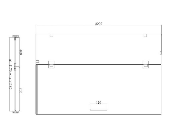 Двері в нішу Koer SR SD04-120x200-TR-07 прозоре скло Easy Clean 10мм, графіт (KR5388)
