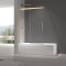 Шторки скляні на ванну розсувні Koer SR BS06-120x150-TR-12 прозоре скло Easy Clean 6мм, матове золото (KR5946)
