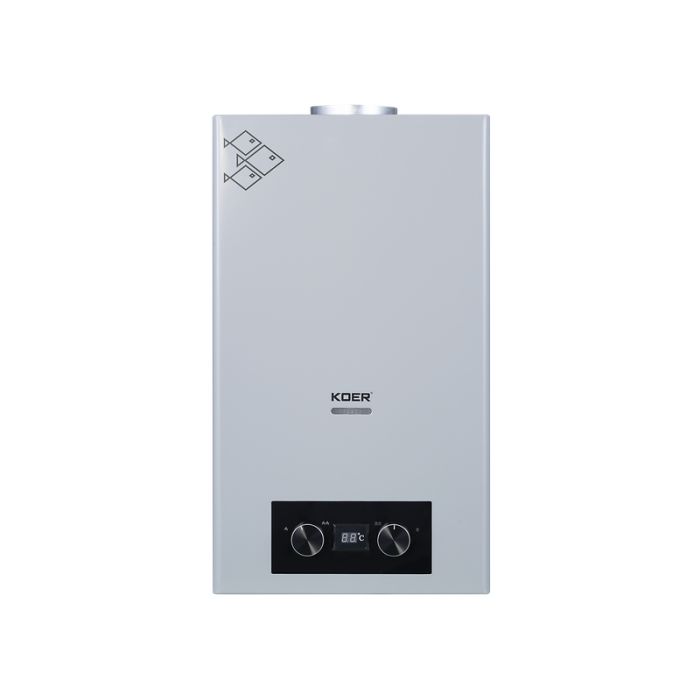 Газова колонка KOER KWH.G0110 GRAY димохідна 10 л/хв, колір сірий (KR5555)