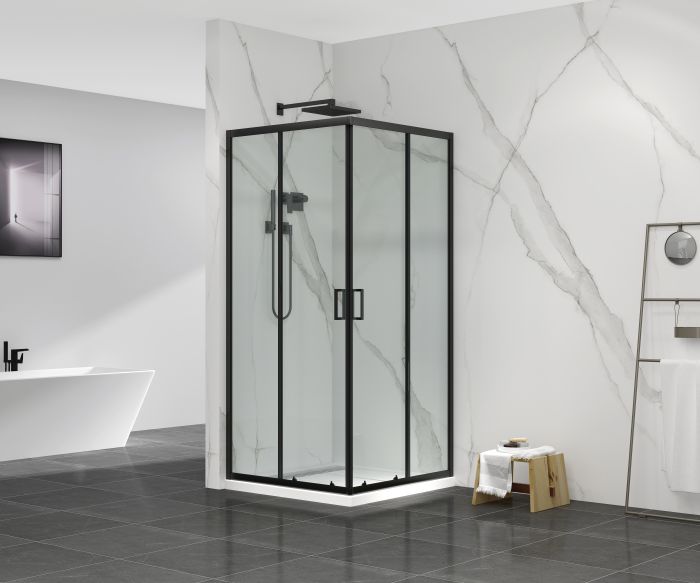 Душова кабіна без піддону Mixxus Premium DIVERSE SC02-90x90x195-TR Black прозоре скло 5мм (MI6862)
