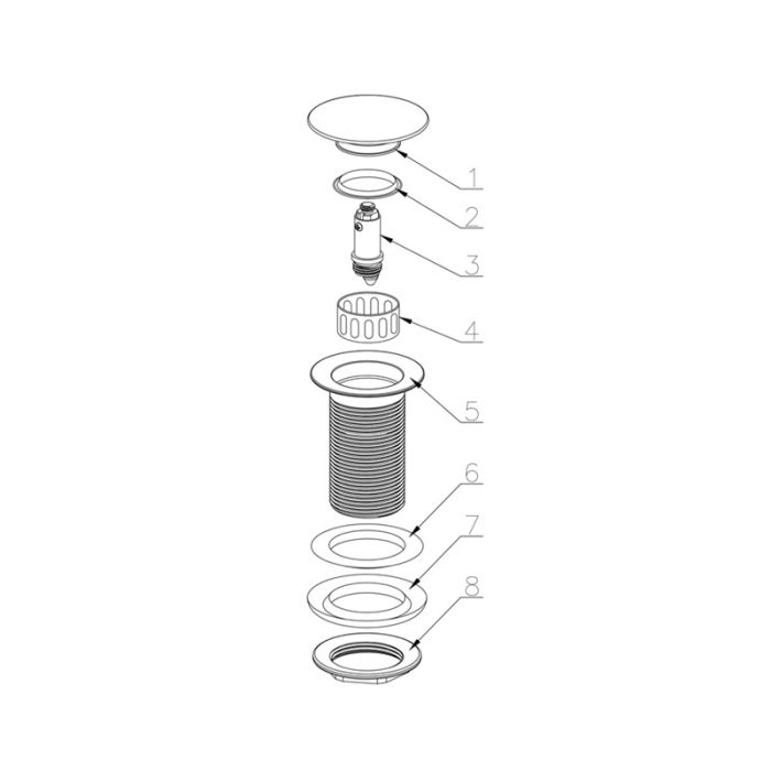 Донний клапан для раковини без переливу Zerix BV-10 1 1/4" автоматичний Click-Clack (Колір хром) (MY0416)