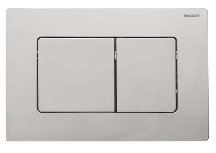 Панель змиву Koer KT-0602-02 240x160x10mm з нержавіючої сталі, кнопка квадратна SUS304 (KR5179)
