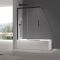 Шторки скляні на ванну розсувні Koer SR BS06-120x150-TR-07 прозоре скло Easy Clean 6мм, графіт (KR5947)