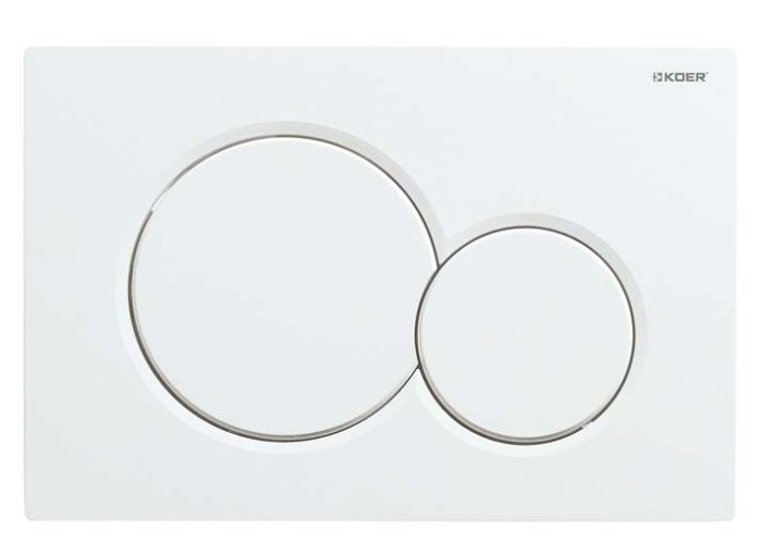 Панель змиву Koer KT-0601-03 240x160x10mm пластикова, кнопка кругла (колір білий) (KR5175)