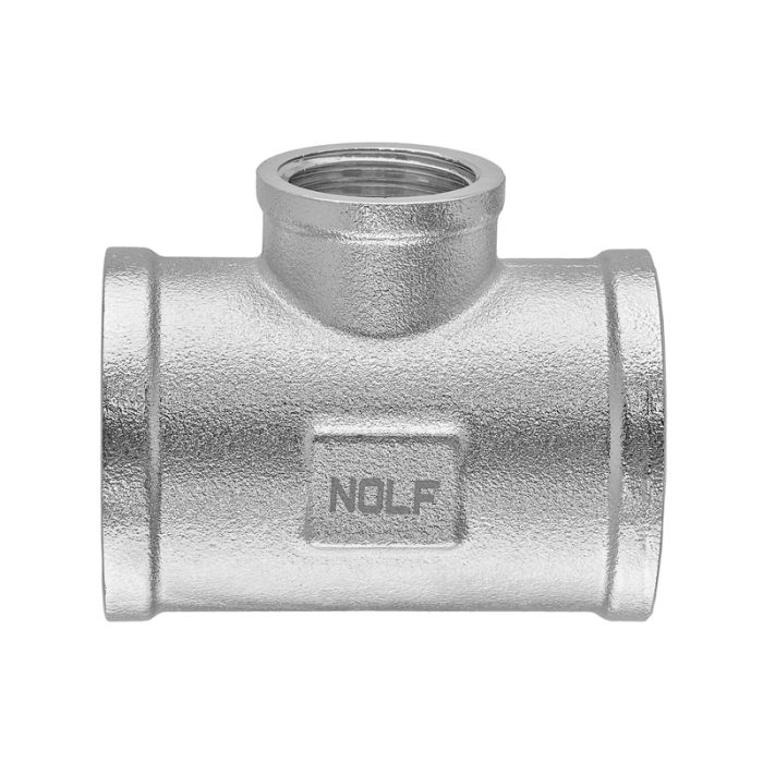 Трійник редукційний Nolf NFC.T100810F-N-1"Fх3/4"Fх1"F нікельований (NF3096)