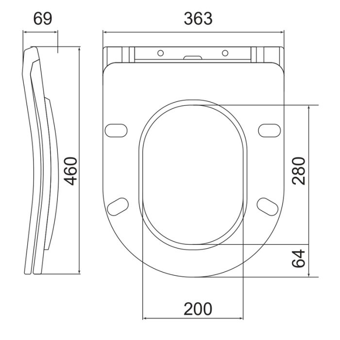 Унітаз підвісний ергономічний Koer TT-0101-T3 520x360x360mm система змиву TORNADO 3.0 (KR5615)