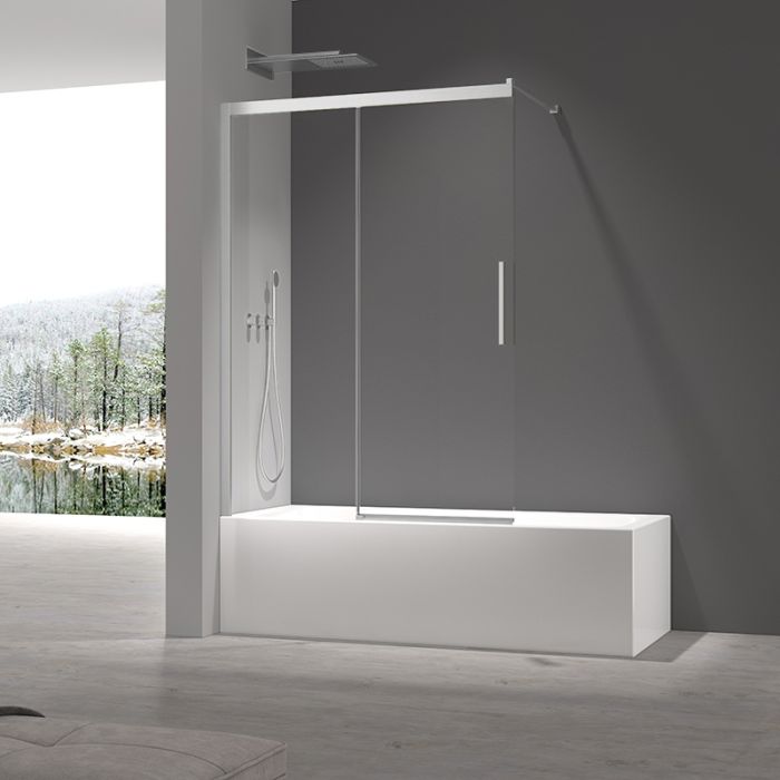 Шторки скляні на ванну розсувні Koer SR BS06-120x150-TR-01 прозоре скло Easy Clean 6мм, хром (KR5945)