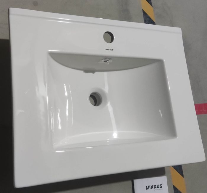 Раковина меблева Mixxus Premium CUBIC-1501 610х460х170mm з отвором під змішувач та переливом (MP6495)