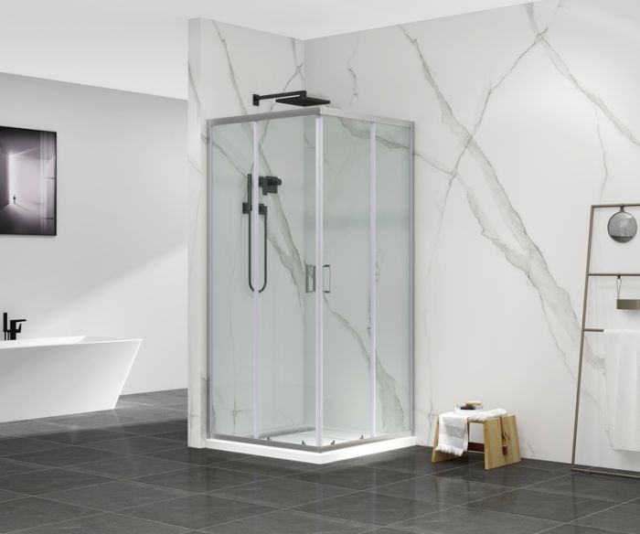 Душова кабіна без піддону Mixxus Premium DIVERSE SC02-90x90x195-TR Chrome прозоре скло 5мм (MI6861)