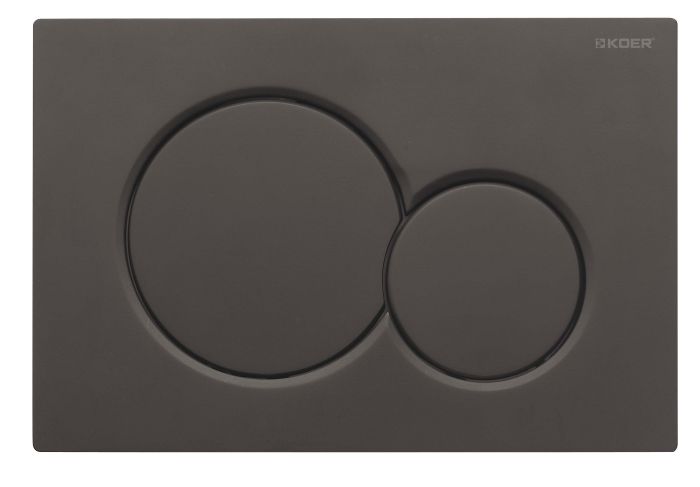 Панель змиву Koer KT-0601-05 240x160x10mm пластикова, кнопка кругла (колір чорний матовий) (KR5176)