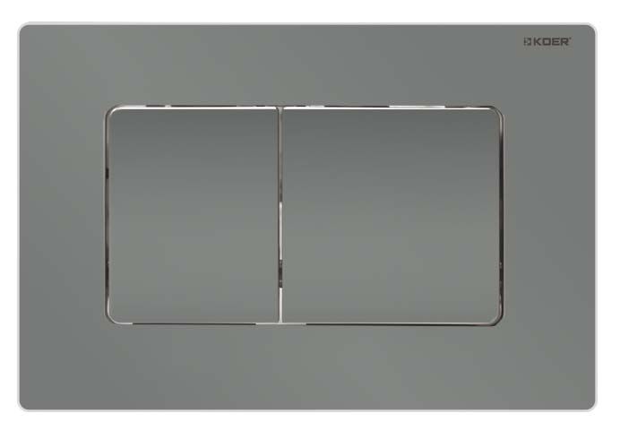 Панель змиву Koer KT-0602-07 240x160x10mm пластикова, кнопка квадратна (колір графіт) (KR5183)