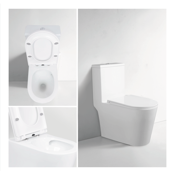 Унітаз моноблок підлоговий Mixxus BEVEL-0406-T1 690х360х790mm, система змиву TORNADO 1.0 (MI6729)