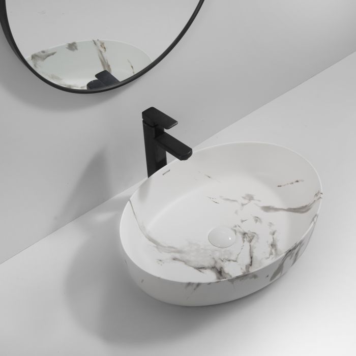 Раковина накладна MIXXUS PREMIUM ELLIPSE-0104 MARBLE 550х415х140mm (MP6554)