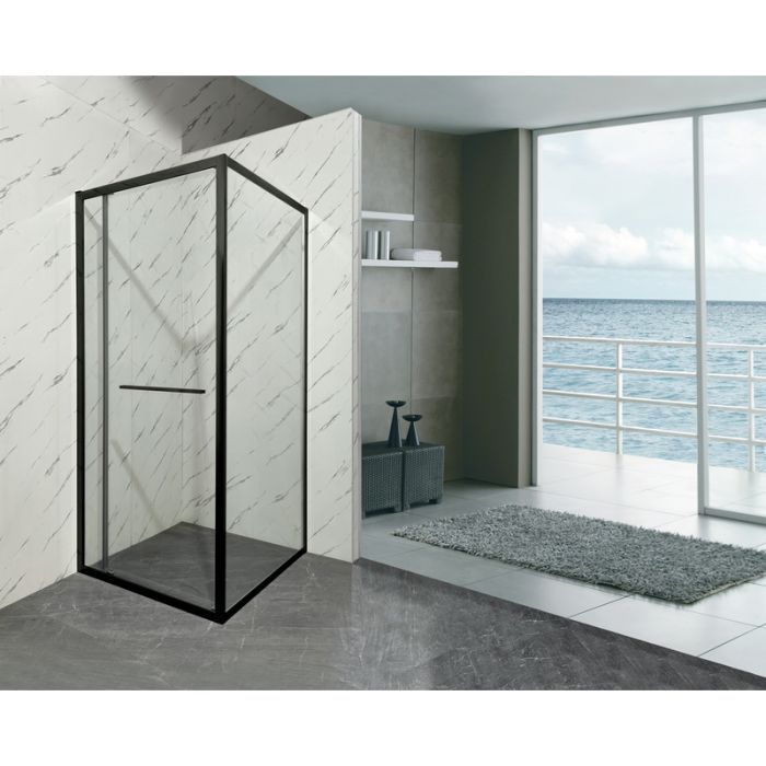 Душова кабіна без піддону Mixxus Premium Quadro SC01-90x90x195-TR Black прозоре скло 6мм (MI8292)