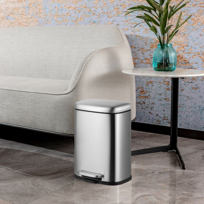 Відро для сміття з плавним закриттям прямокутне Mixxus Premium Style-TC0305 SS Color 5л колір нержавійка (MI7060)