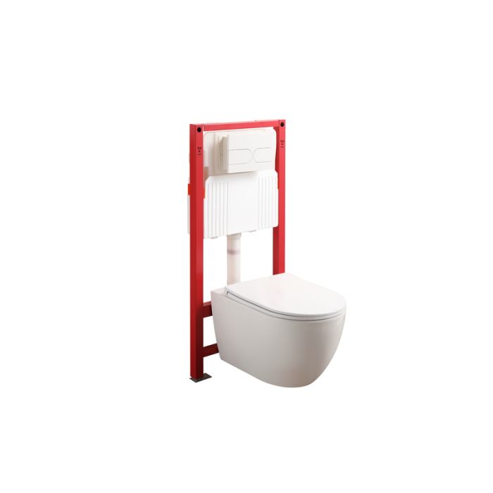 Комплект: Mixxus Premium Ellipse-SET-2101 (в 2 ящ) Унітаз система змиву Tornado 3.0+ Інсталяція Koer KT-0404 + панель KT-0604-03 White (MP6667)