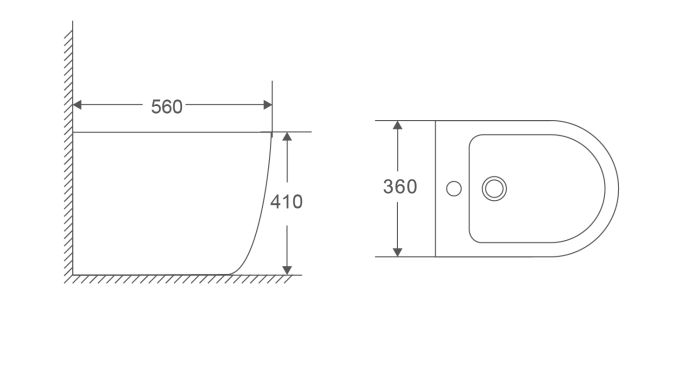 Біде підлогове Mixxus Premium ELLIPSE-0601 580х360х410mm (MP6594)