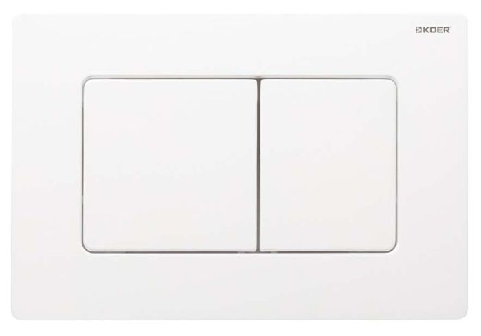 Панель змиву Koer KT-0602-03 240x160x10mm пластикова, кнопка квадратна (колір білий) (KR5180)