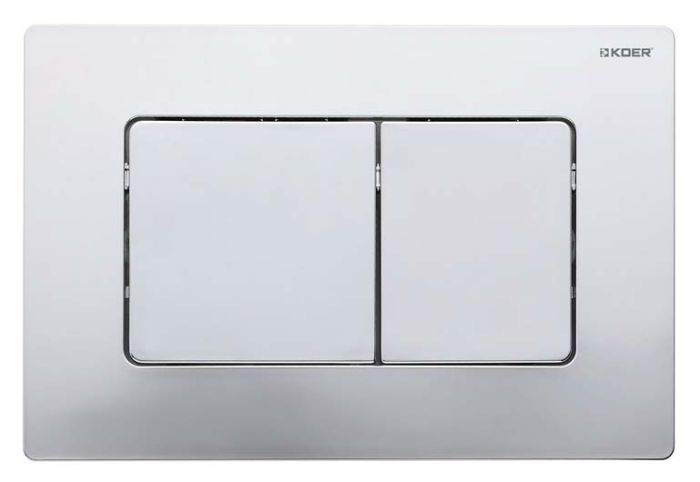 Панель змиву Koer KT-0602-01 240x160x10mm пластикова, кнопка квадратна (колір хром) (KR5178)