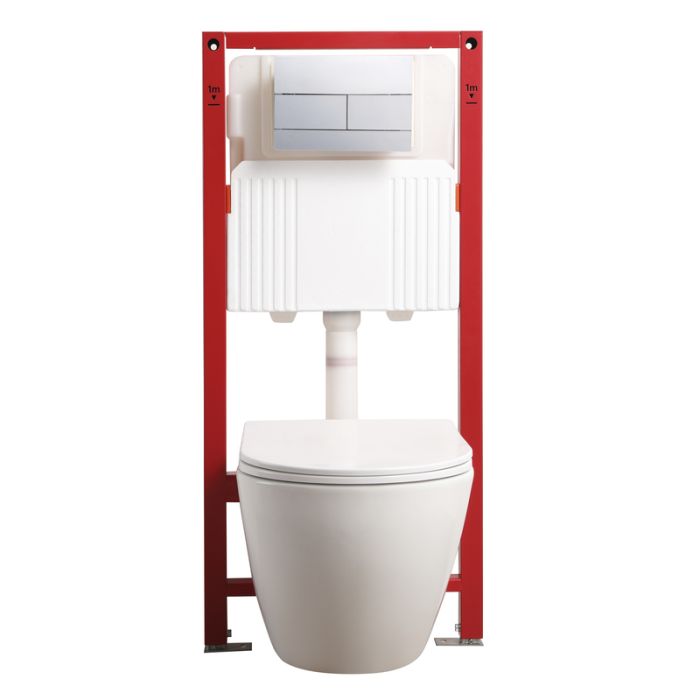 Комплект: Mixxus Premium Ellipse-SET-2102 (в 2 ящ) Унітаз система змиву Tornado 3.0+ Інсталяція Koer KT-0404 + панель KT-0604-01 Chrome (MP6690)