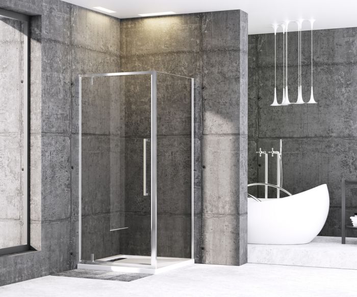 Душова кабіна без піддону Mixxus Premium BEVEL SC01-90x90x195-TR Chrome прозоре скло 6мм (MI6863)