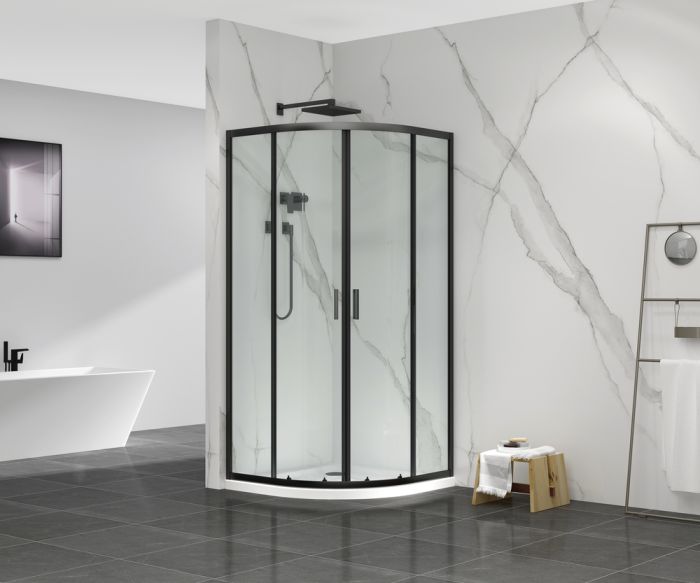 Душова кабіна без піддону Mixxus Premium DIVERSE SC01-90x90x195-TR Black прозоре скло 5мм (MI6860)