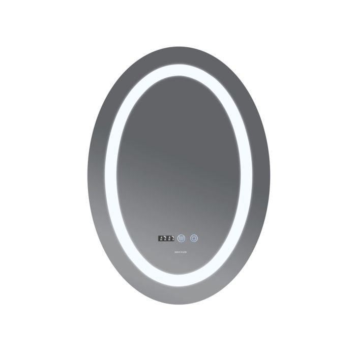 Дзеркало Mixxus PLAIN MV02-50x70 з Led Touch, Anti-fog, димером, регулятором яскравості, годинником (MI6010)