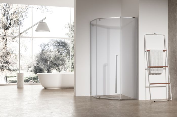 Душова кабіна без піддону Koer SR SC06-90x90x200-TR-01 прозоре скло Easy Clean 8мм, хром (KR5364)