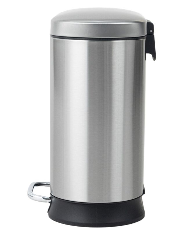 Відро для сміття з плавним закриттям овальне Mixxus Premium Strong-TC0120 SS Color 20л колір наржавійка (MI7081)