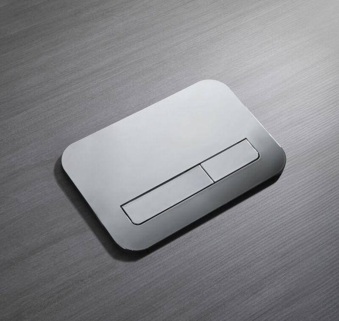 Панель змиву Koer KT-0609-01 240x160x7mm пластикова, кнопка лінійна (колір хром) (KR6130)
