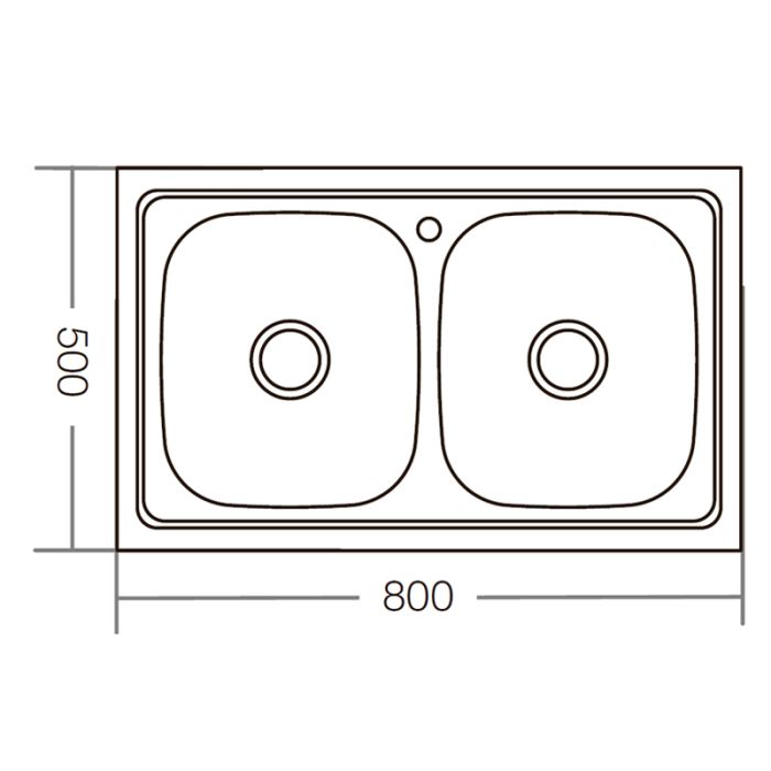Мийка кухонна ZERIX Z8050D-08-180E DOUBLE (satin) (ZM0569)