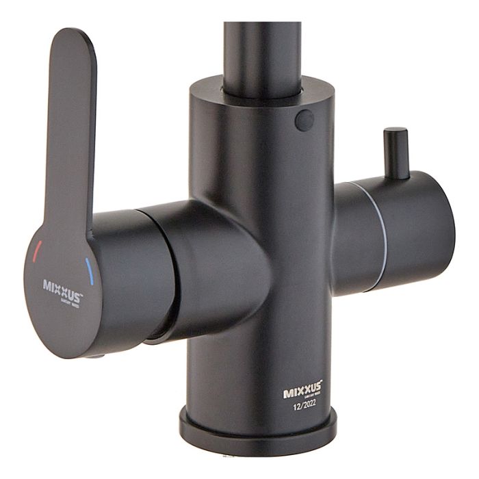Змішувач для кухні Mixxus DAX-021-G Black  (нерж. сталь) з вих.для пит.води (MI6078)