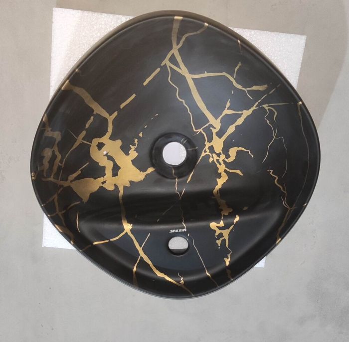 Раковина накладна MIXXUS PREMIUM WAVE-0201 MARBLE 430х430х150mm з отвором під змішувач (MP6536)