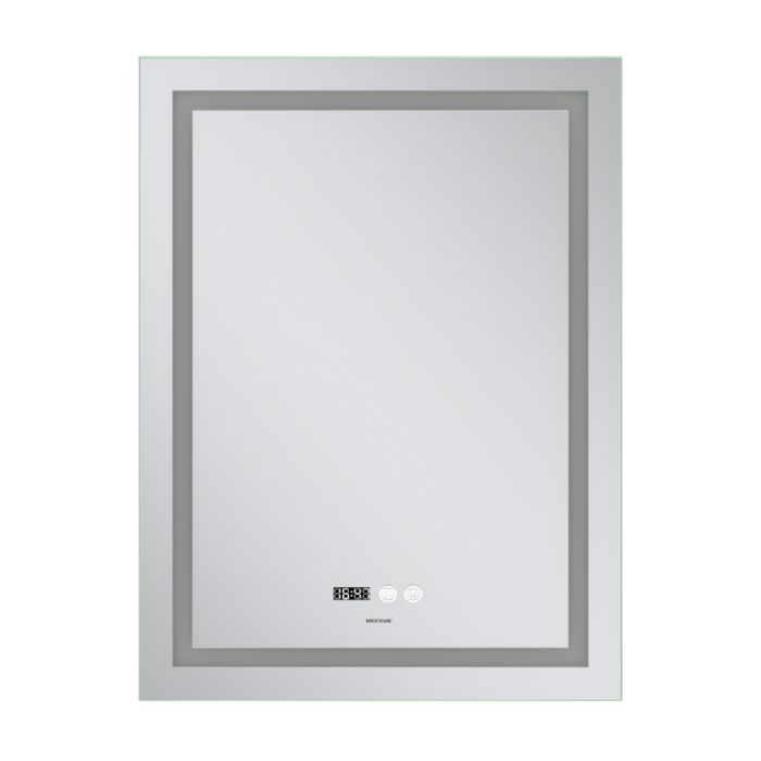 Дзеркало Mixxus Premium FLASH MR21-70x90 з Led Touch, Anti-fog, димером, регулятором яскравості, годинником (MP6618)