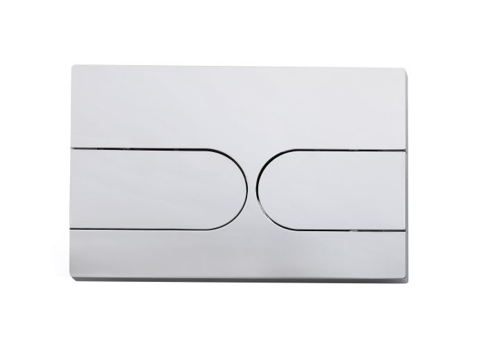 Панель змиву Koer KT-0604-01 240x160x10mm пластикова, кнопка закруглена (колір хром) (KR5323)