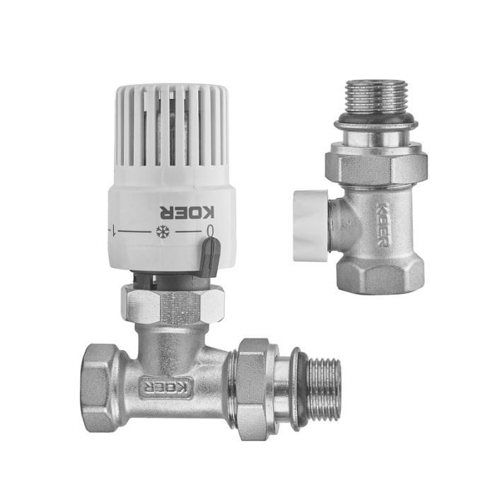 Комплект для підключення радіатора Koer SET-30 - 1/2'' (прямий) з термоголовкою (KR5717)