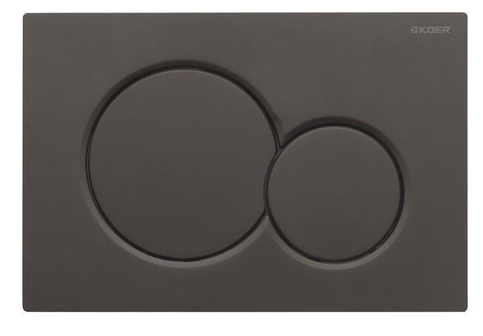 Панель змиву Koer KT-0601-05 240x160x10mm пластикова, кнопка кругла (колір чорний матовий) (KR5176)