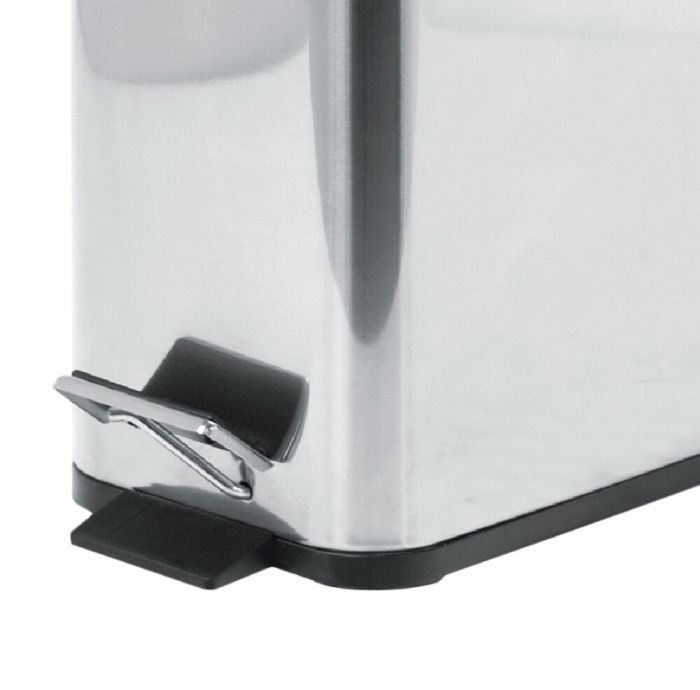 Відро для сміття з плавним закриттям прямокутне Zerix Sansa-TC0105 SS Color 5л колір нержавійка (ZX5893)