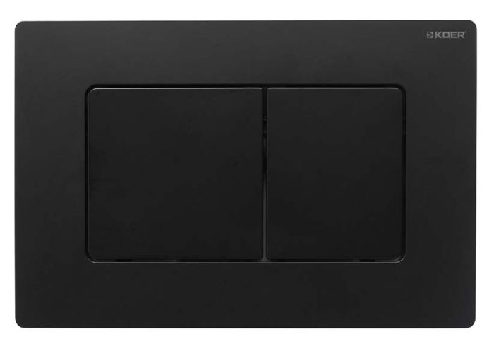 Панель змиву Koer KT-0602-05 240x160x10mm пластикова, кнопка квадратна (колір чорний матовий) (KR5181)