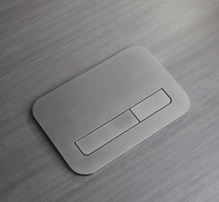 Панель змиву Koer KT-0609-07 240x160x7mm пластикова, кнопка лінійна (колір графіт) (KR6133)