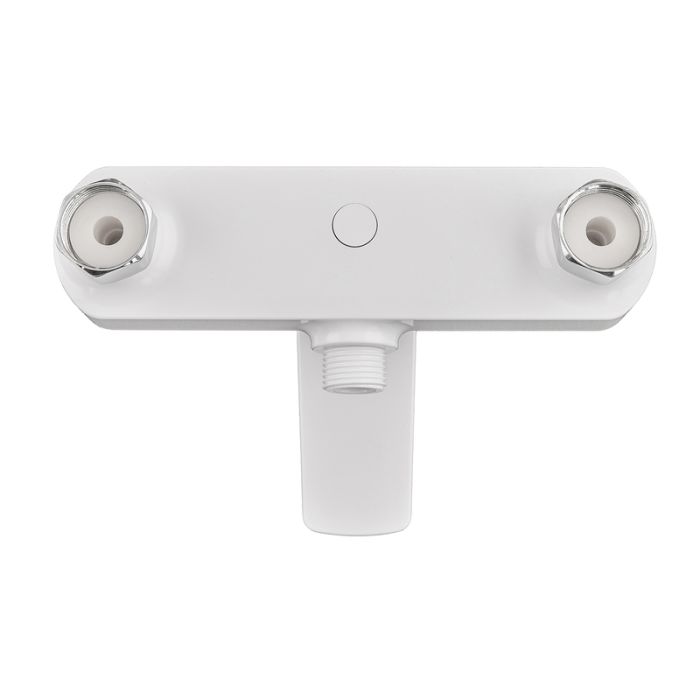 Змішувач для душової кабіни Plamix Lucas-003 SET White з шлангом, лійкою та кронштейном (PM0711)