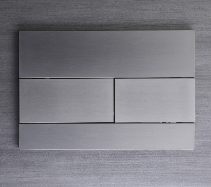 Панель змиву Koer KT-0603-07 240x160x10mm пластикова, кнопка лінійна (колір графіт) (KR5321)