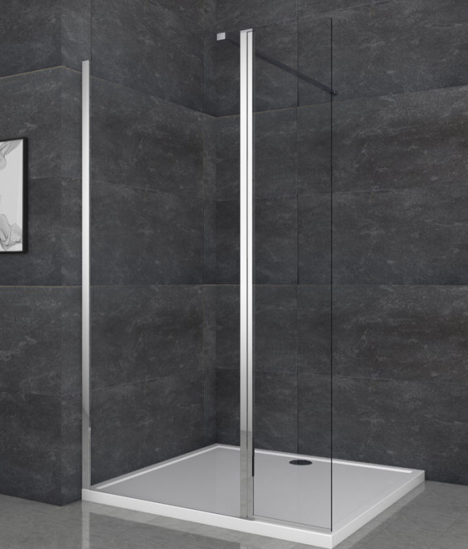 Душова перегородка Koer SR SP03-120x200-TR-01 Walk-In прозоре скло Easy Clean 8мм, хром (KR5398)