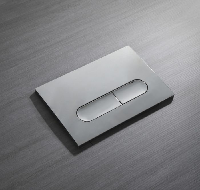 Панель змиву Koer KT-0608-01 240x160x10mm пластикова, кнопка закруглена (колір хром) (KR6124)
