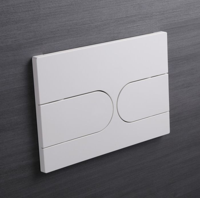Панель змиву Koer KT-0604-03 240x160x10mm пластикова, кнопка закруглена (колір білий) (KR5322)
