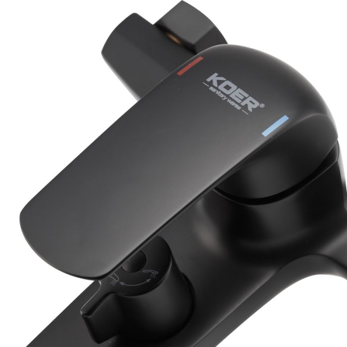 Змішувач для ванни з коротким виливом Koer KB-40008-05 (Колір чорний) (KR3473)
