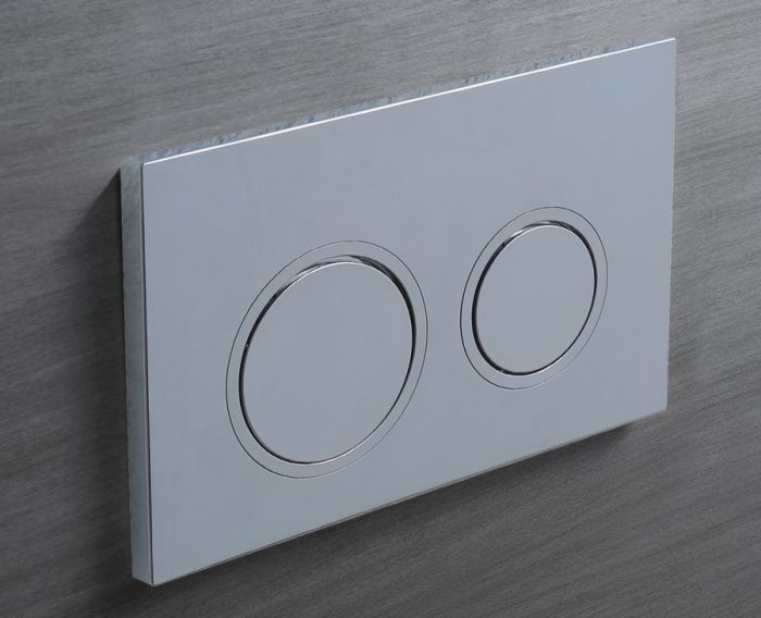 Панель змиву Koer KT-0605-01 220x140x12mm пластикова, кнопка кругла (колір хром) (KR5317)